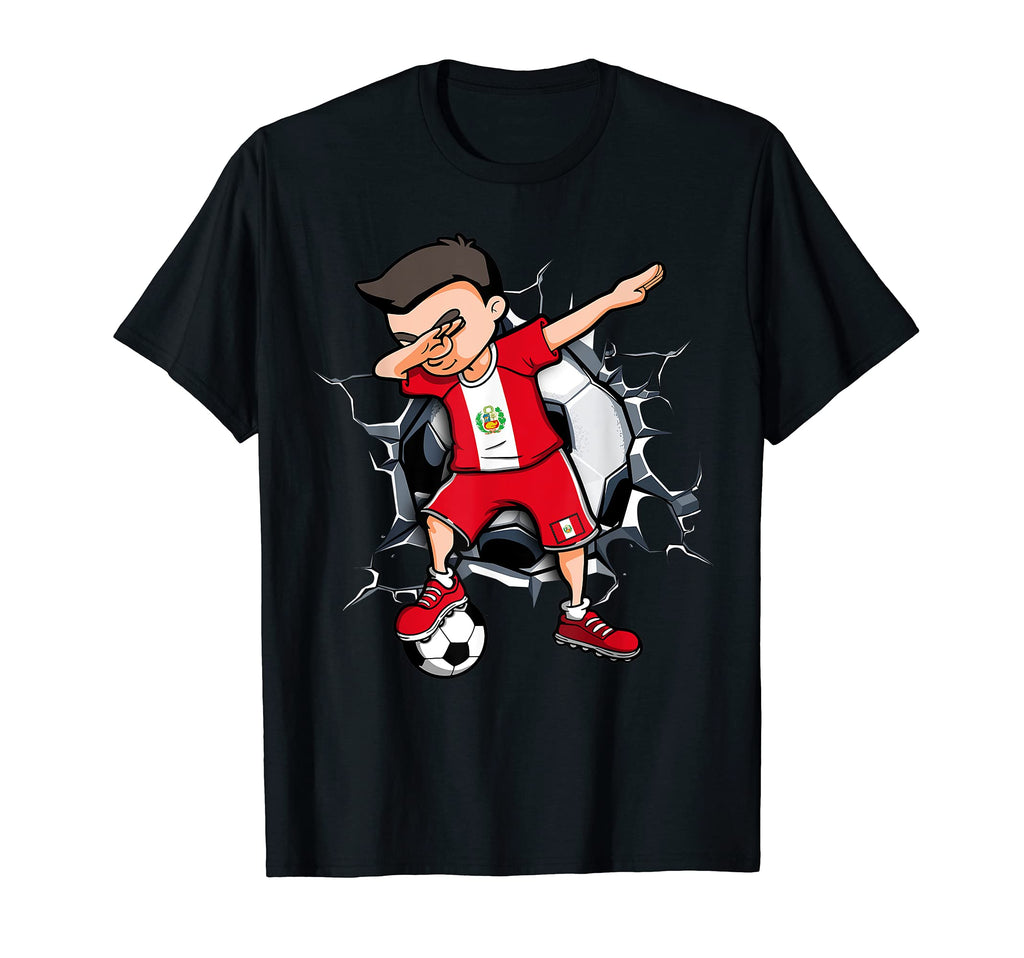 Dabbing Soccer Peru Football Fans Ball T-Shirt - Aesthetic Graphic Unisex - T-Shirt, Sweatshirt, Hoodie