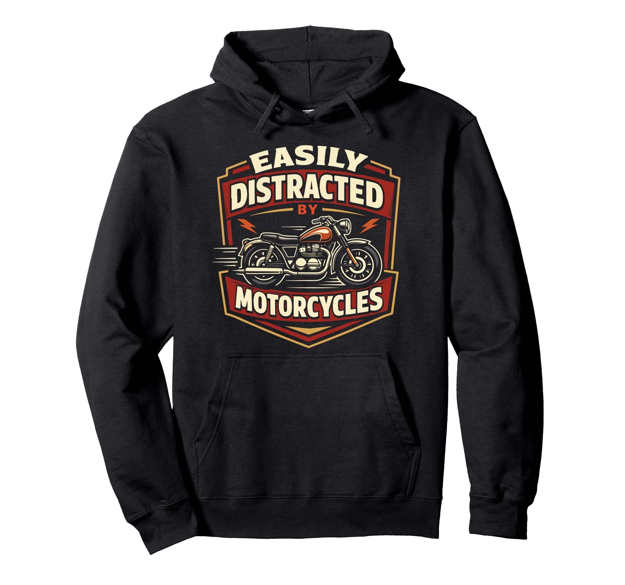 Motorcycle Biker Easily Distracted Hoodie - Graphic Print for Adults - T-Shirt, Sweatshirt, Hoodie