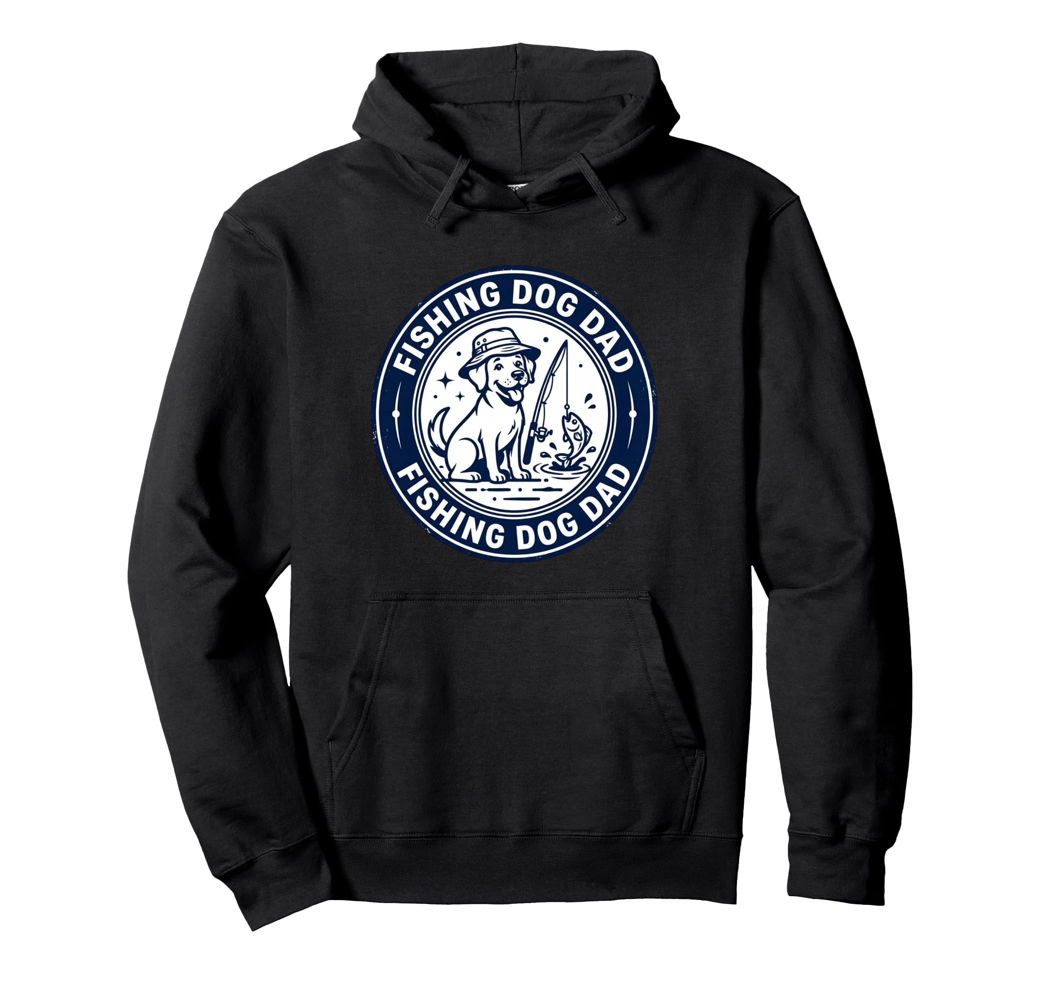 Dog Dad Fishing Adventure Hoodie - Unique Graphic Unisex - T-Shirt, Sweatshirt, Hoodie