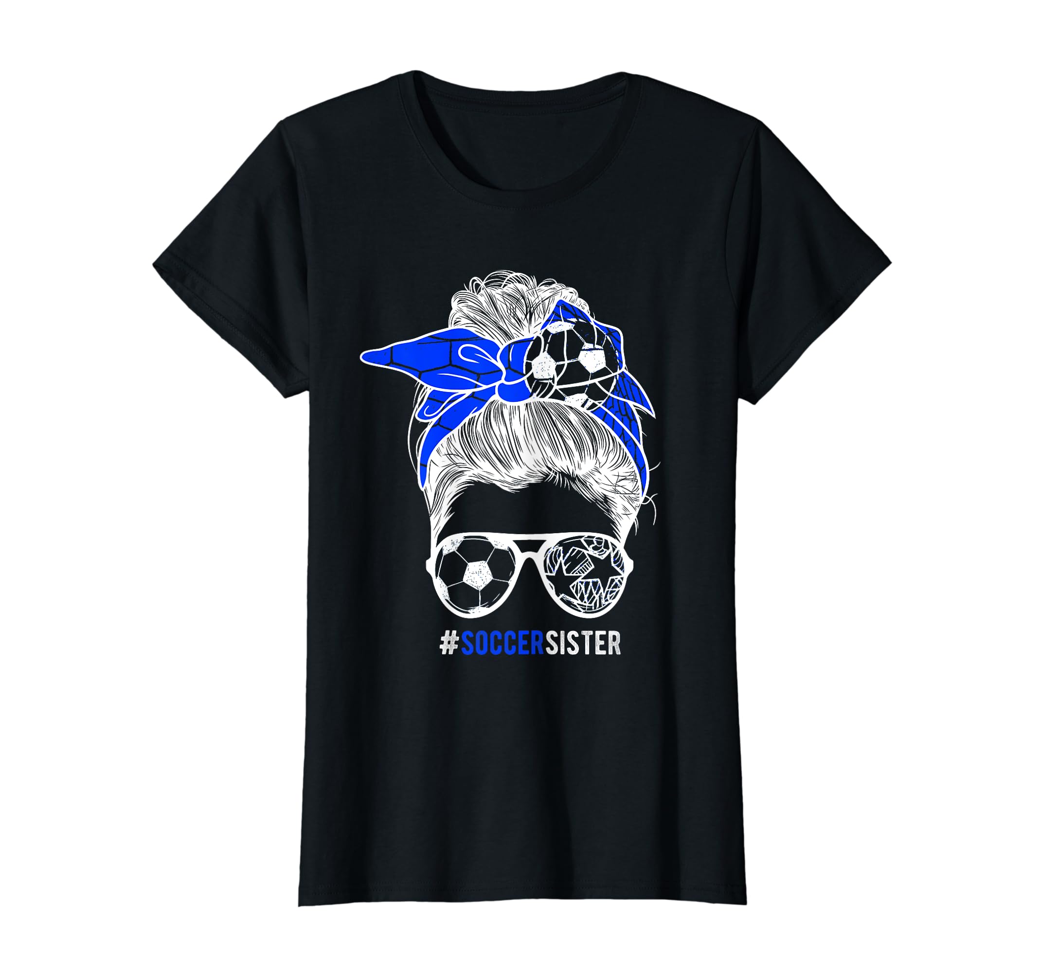 Soccer Sister Messy Bun Hair Soccer T-Shirt - Minimalist Print Men Women - T-Shirt, Sweatshirt, Hoodie