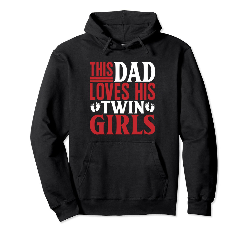 Dad Twins Father Two This Dad Loves Hoodie - Novelty Apparel for Adults - T-Shirt, Sweatshirt, Hoodie