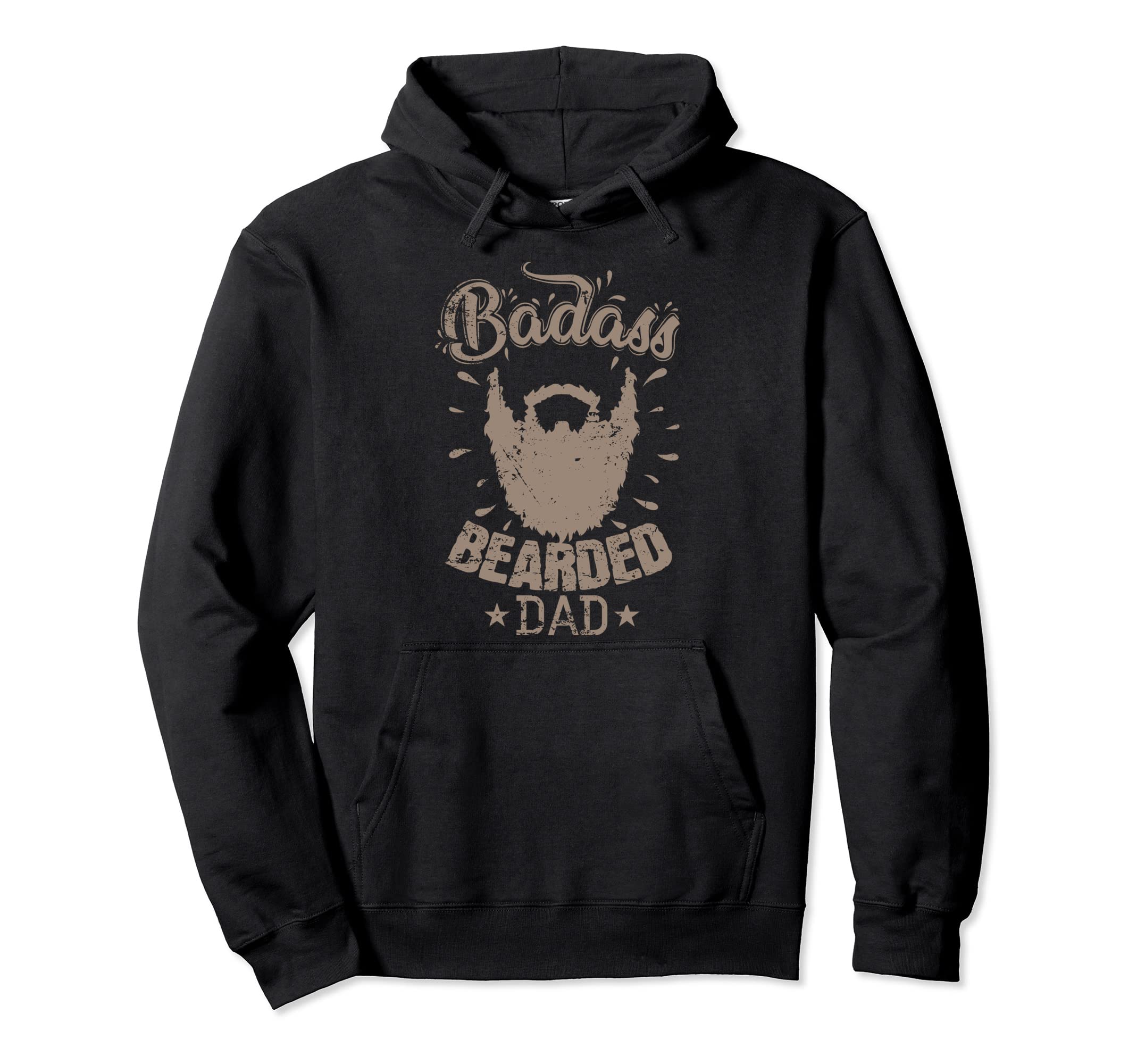 Badass Bearded Dad Beard Carrier Hoodie - Custom Art Print Men Women - T-Shirt, Sweatshirt, Hoodie