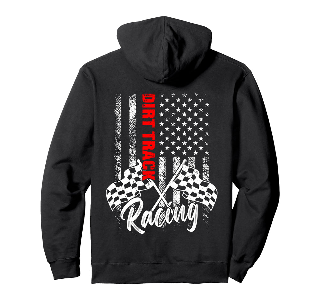 Dirt Track Racing Car Driver Biker Hoodie - Fun Novelty Design for Adults - T-Shirt, Sweatshirt, Hoodie