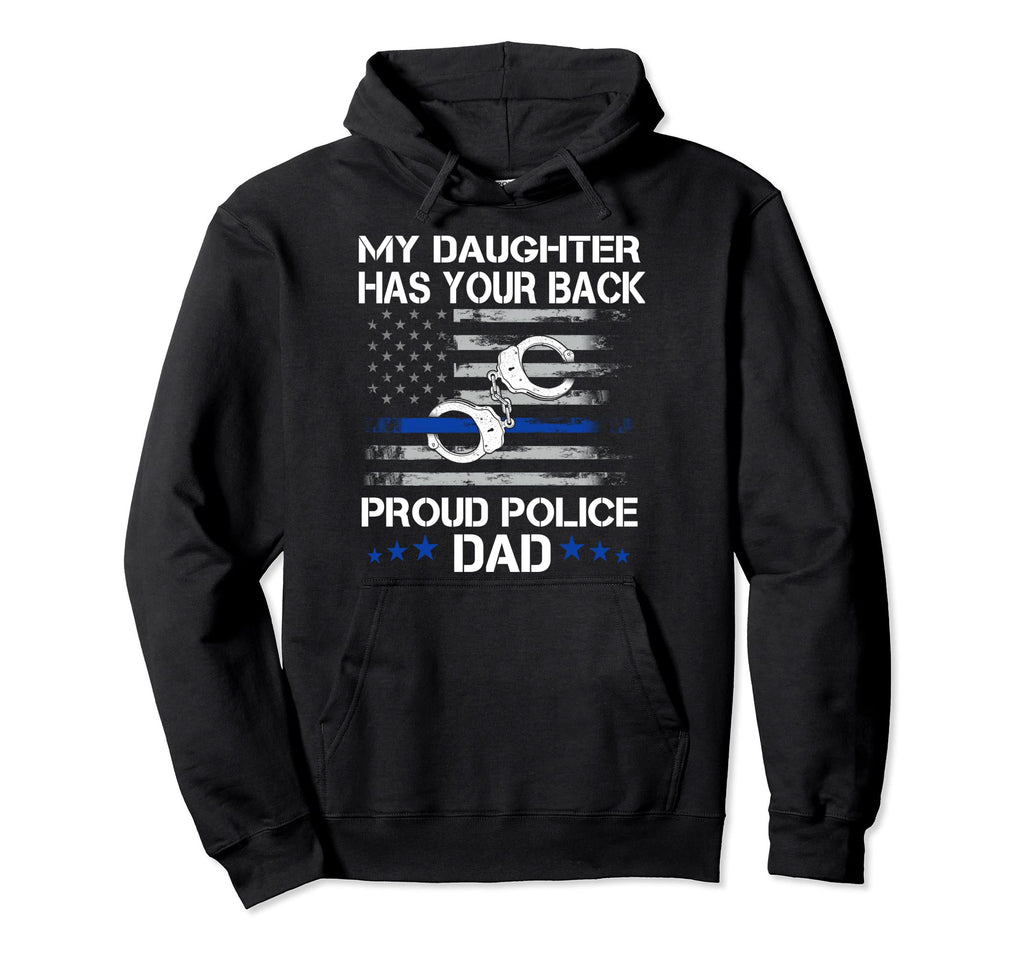 Proud Dad Police Officer Thin Blue Hoodie - Aesthetic Graphic for Adults - T-Shirt, Sweatshirt, Hoodie