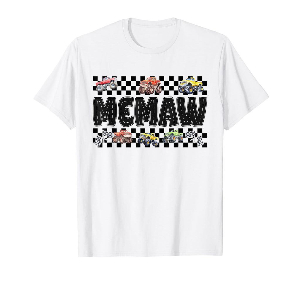 Memaw Monster Truck Family Crew Birthday T-Shirt - Minimalist Print Unisex - T-Shirt, Sweatshirt, Hoodie