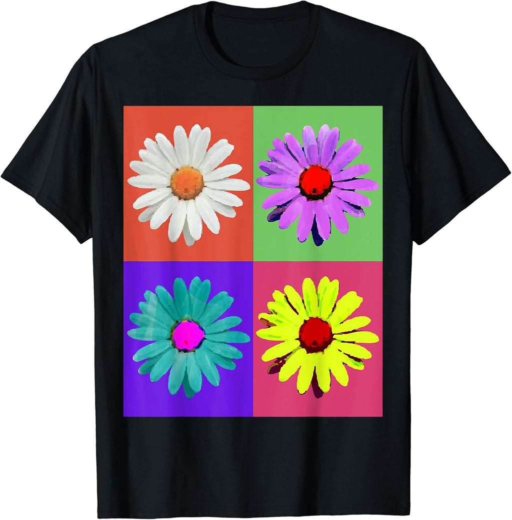 POP ART Daisies Fun Repeated Daisy Summer Flowers - Adult & Kids T-Shirts, Sweatshirts & Hoodies apparel design preview 1