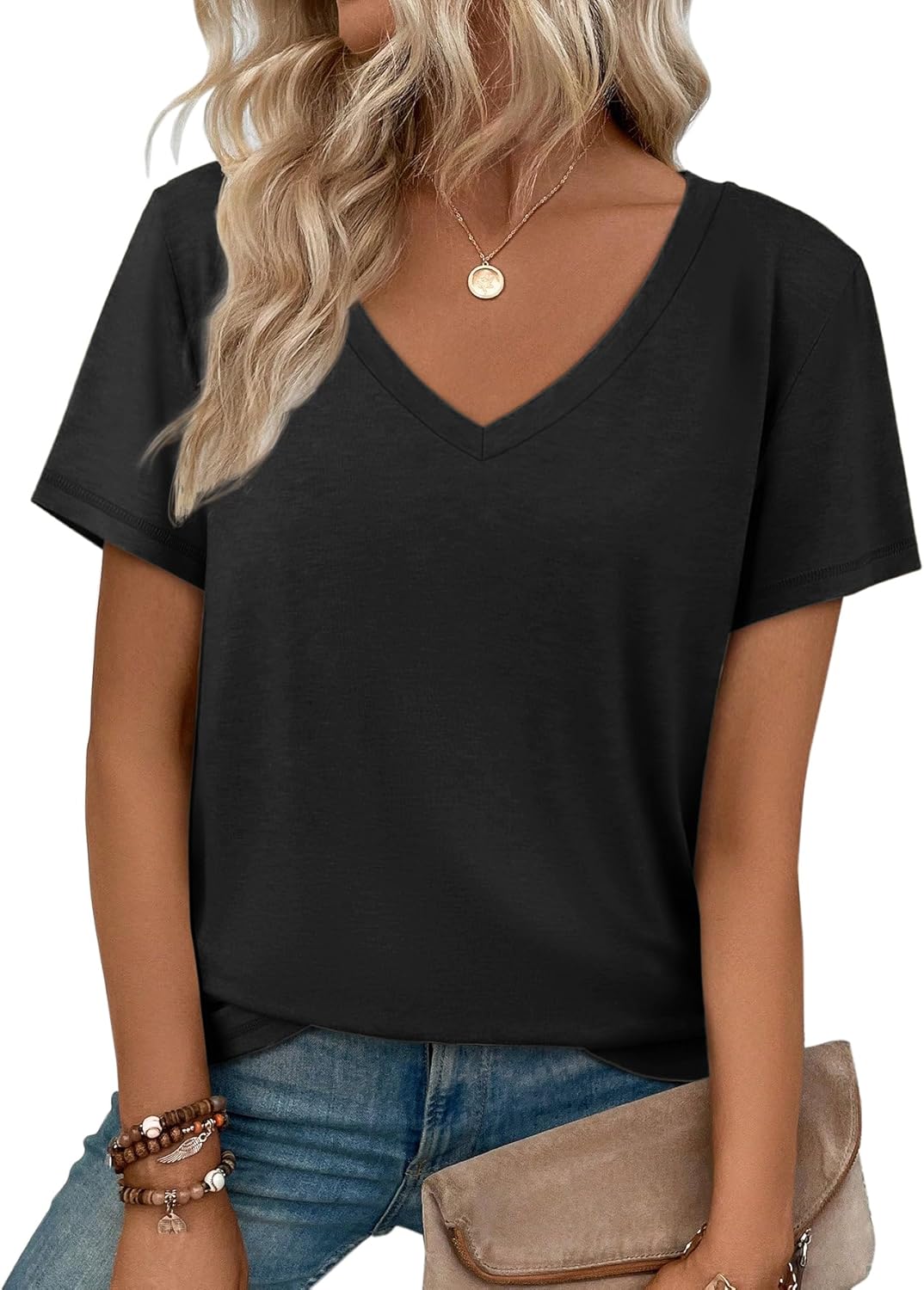 Short Sleeve V Neck for Women Fashion Tops Trendy - Adult & Kids T-Shirts, Sweatshirts & Hoodies apparel design preview 1