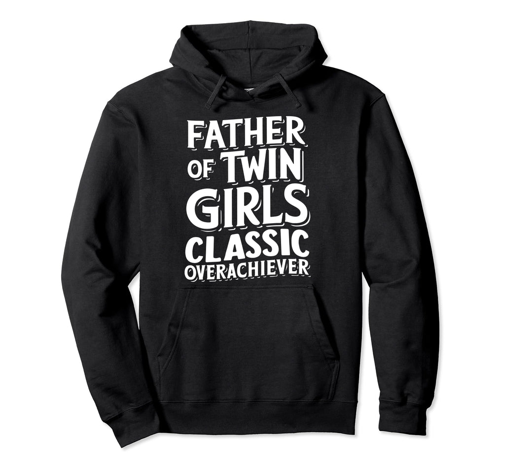 Twin Dad Novelty Funny Daddy Fathers Hoodie - Minimalist Print Men Women - T-Shirt, Sweatshirt, Hoodie