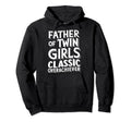 Twin Dad Novelty Funny Daddy Fathers Hoodie - Minimalist Print Men Women - T-Shirt, Sweatshirt, Hoodie