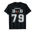 Custom Proud Football Dad Number 79 T-Shirt - Casual Everyday Wear Unisex - T-Shirt, Sweatshirt, Hoodie
