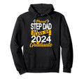 Proud Step Dad Class 2024 Graduate Senior Hoodie - Graphic Print Men Women - T-Shirt, Sweatshirt, Hoodie