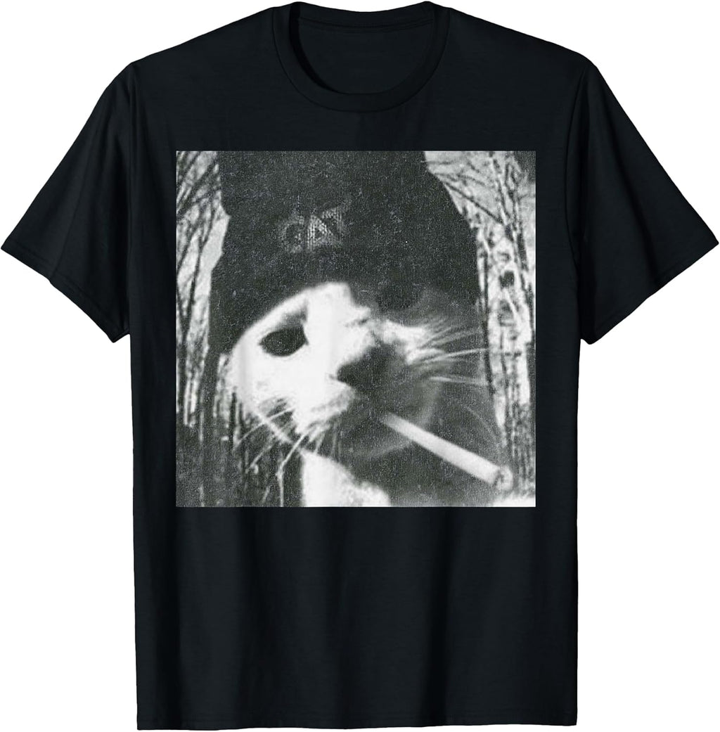 Smoking Cat Beanie Meme Grunge Aesthetic Funny - Adult & Kids T-Shirts, Sweatshirts & Hoodies apparel design preview 1