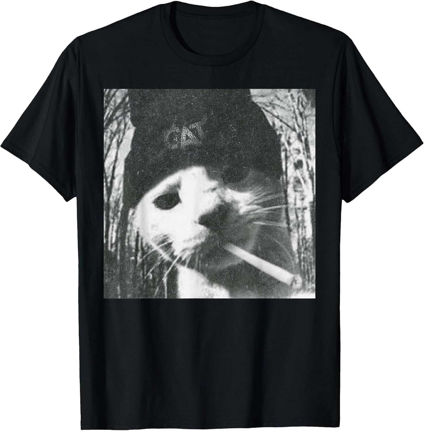 Smoking Cat Beanie Meme Grunge Aesthetic Funny - Adult & Kids T-Shirts, Sweatshirts & Hoodies apparel design preview 1