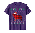 Capybara Red Plaid Ugly Matching Pajamas T-Shirt - Novelty Apparel Unisex - T-Shirt, Sweatshirt, Hoodie