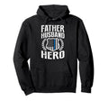 Father Husband Hero Police Fathers Day Hoodie - Unique Graphic Men Women - T-Shirt, Sweatshirt, Hoodie