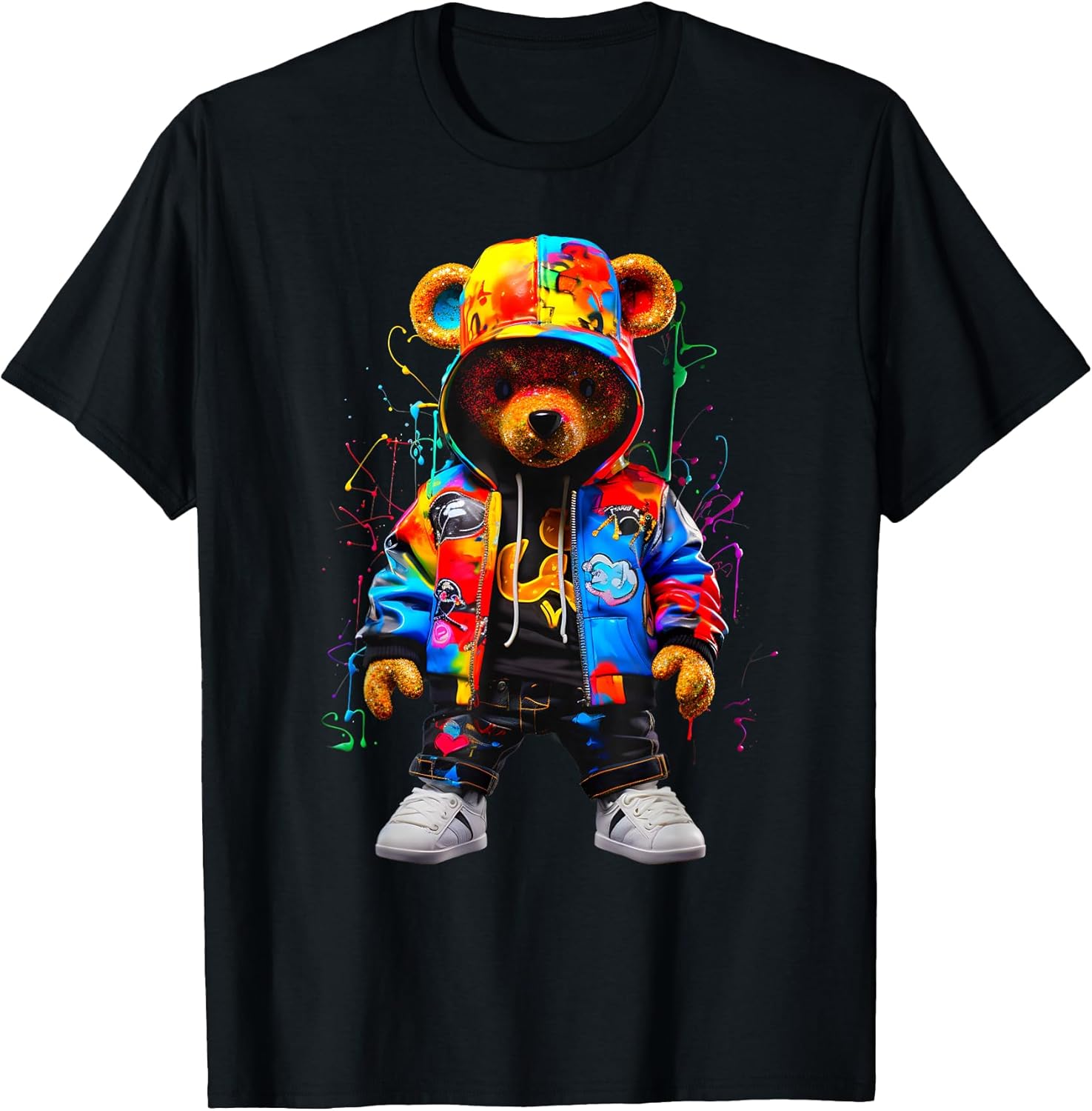 Hip-Hop Teddy-Bear Colorful with Graphic - Adult & Kids T-Shirts, Sweatshirts & Hoodies apparel design preview 1