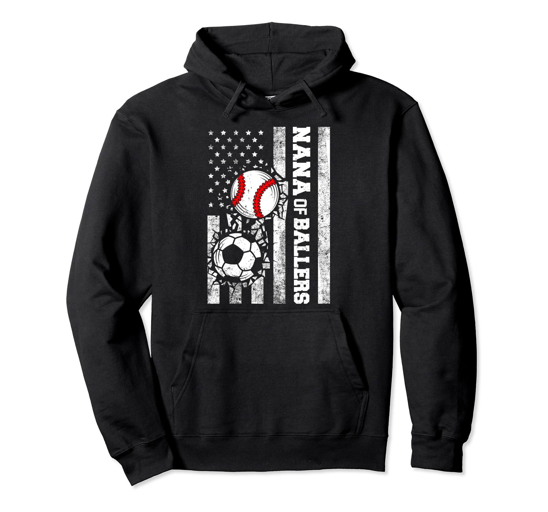Nana Ballers Funny Usa Flag Soccer Hoodie - Unique Graphic for Adults - T-Shirt, Sweatshirt, Hoodie