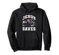Jesus Saves Soccer Goal Hoodie - Minimalist Print Men Women - T-Shirt, Sweatshirt, Hoodie