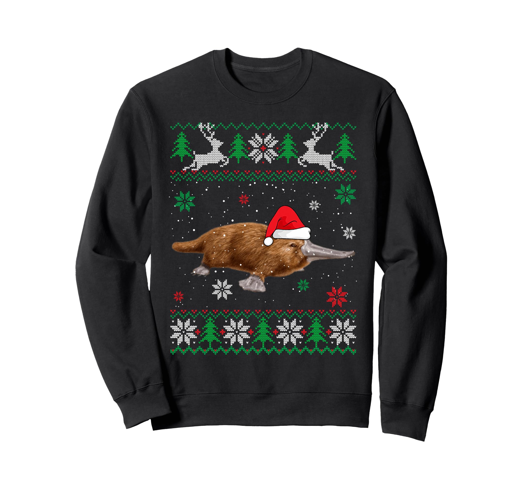 Ugly Platypus Lover Santa Hat Sweatshirt - Custom Art Print Men Women - T-Shirt, Sweatshirt, Hoodie
