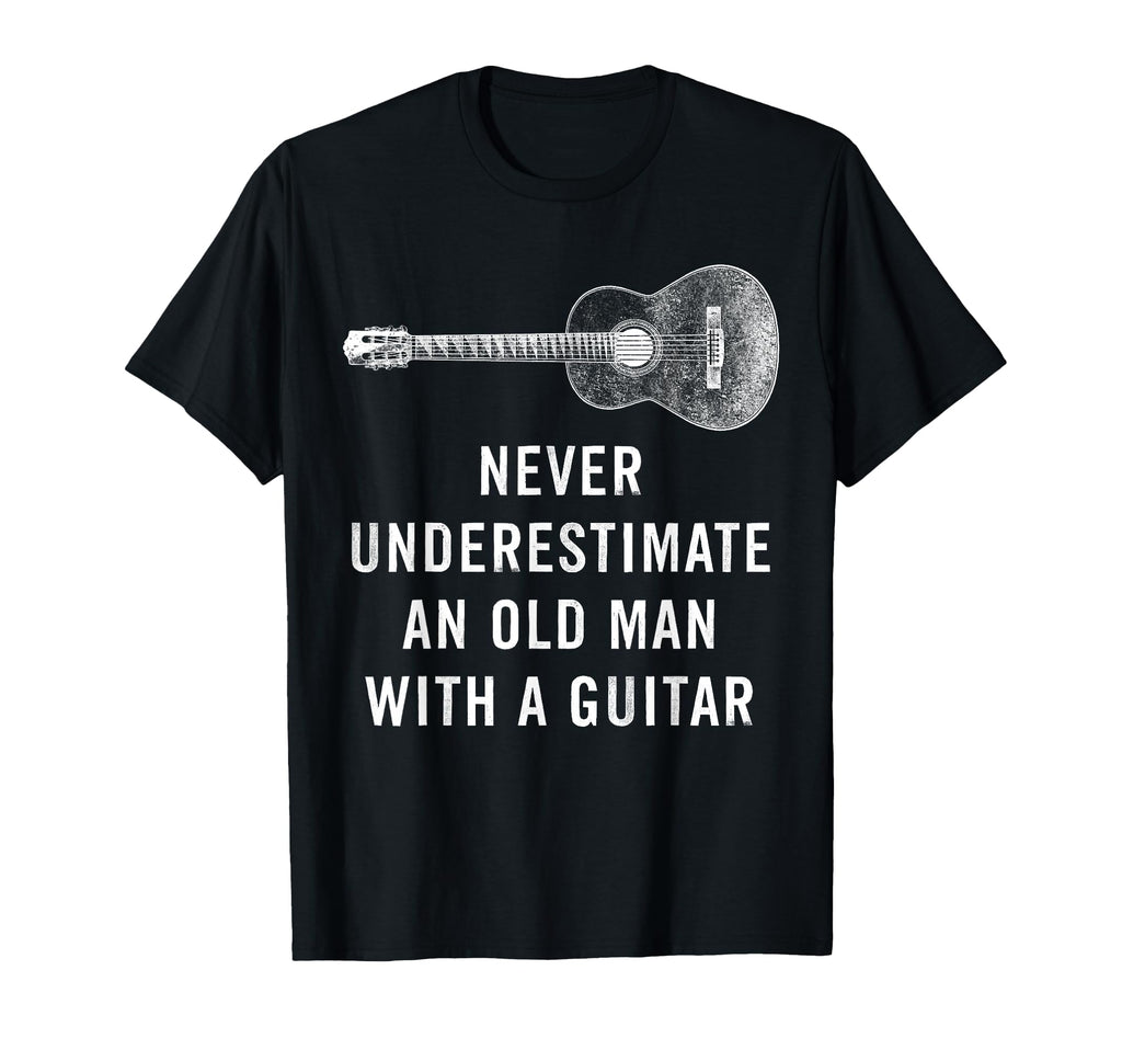 Never Underestimate Old Guitar Musician T-Shirt - Unique Graphic Unisex - T-Shirt, Sweatshirt, Hoodie