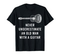 Never Underestimate Old Guitar Musician T-Shirt - Unique Graphic Unisex - T-Shirt, Sweatshirt, Hoodie