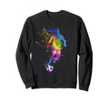 Colorful Funny Soccer Player Fan Dad Sweatshirt - Graphic Print Men Women - T-Shirt, Sweatshirt, Hoodie