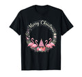 Snow Flamingo Light Hat Santa Merry T-Shirt - Unique Graphic Unisex - T-Shirt, Sweatshirt, Hoodie