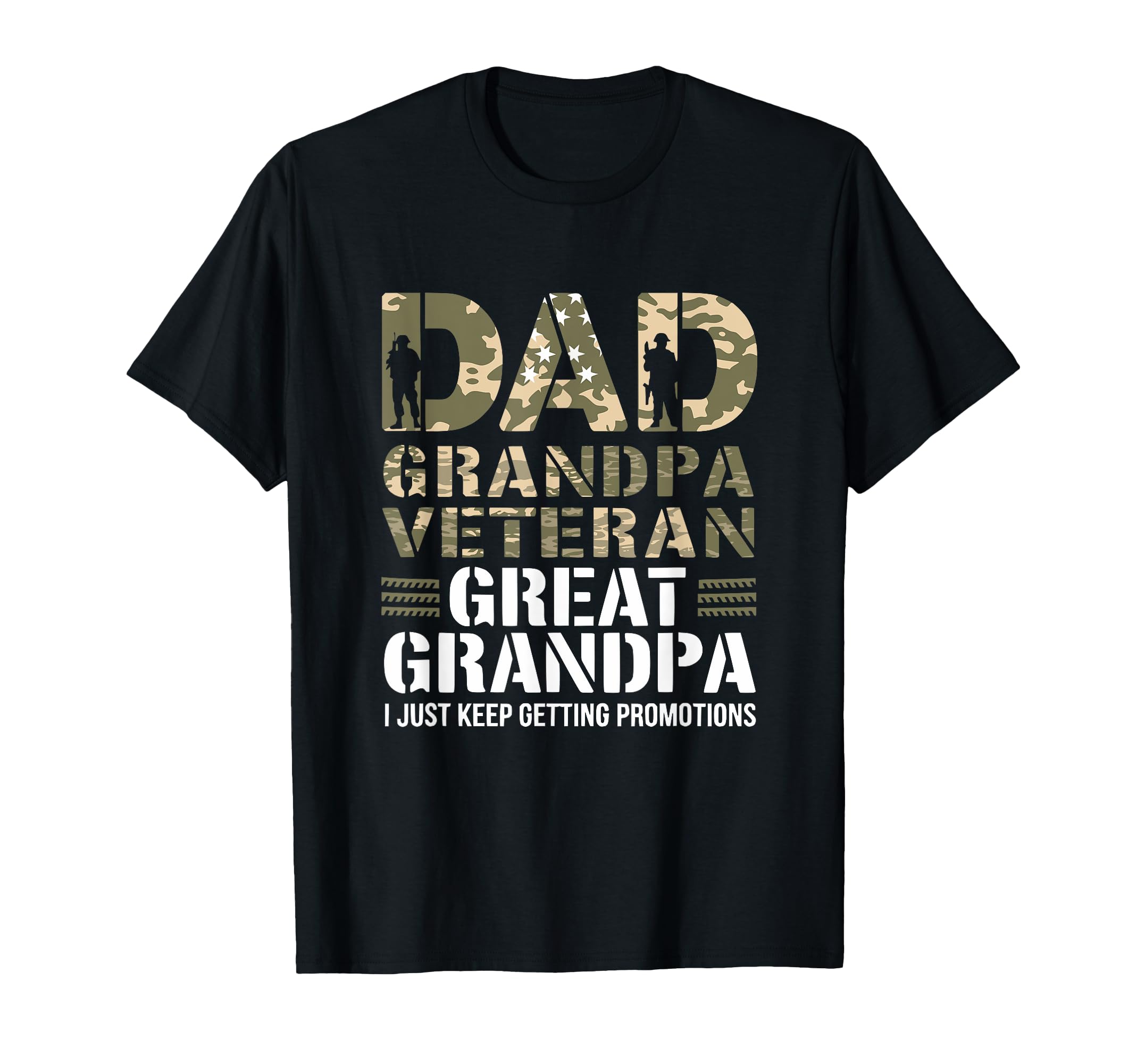 Dad Grandpa Veteran Great Grandpa T-Shirt - Fun Novelty Design for Adults - T-Shirt, Sweatshirt, Hoodie