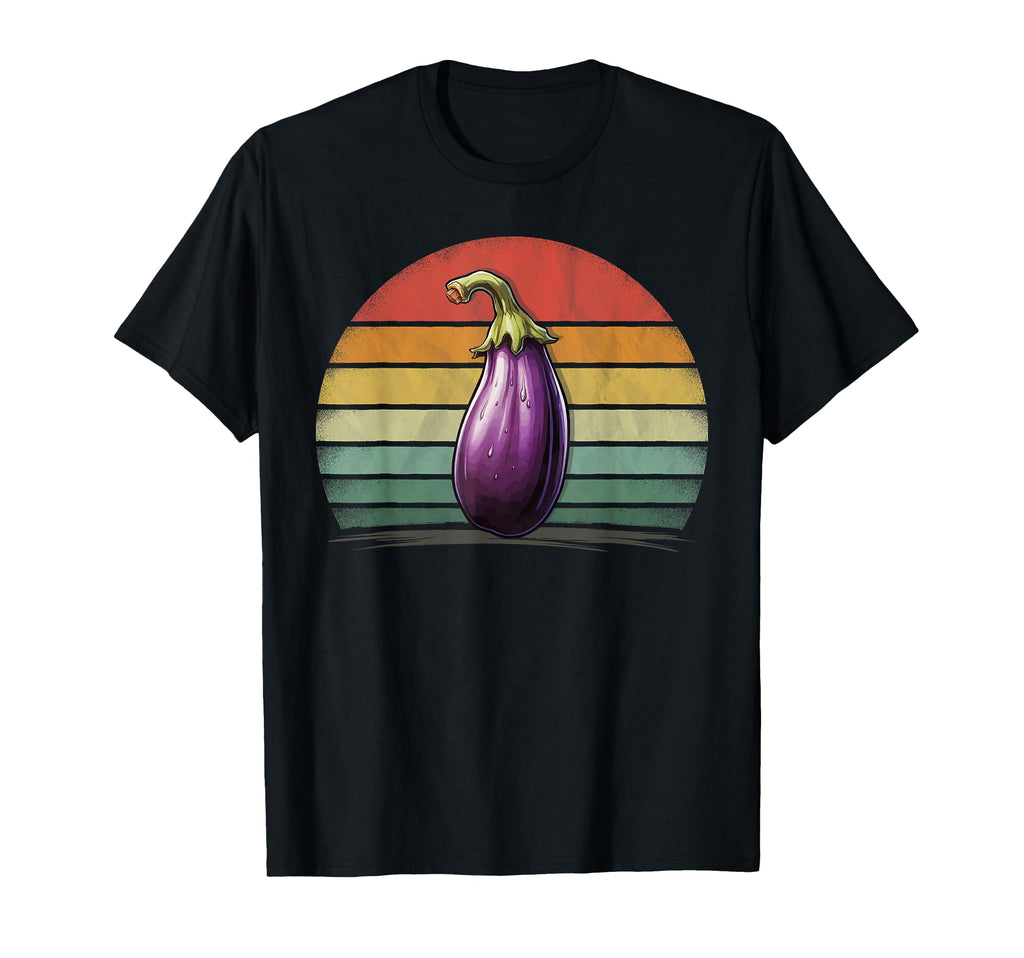 Eggplant Vegetable Distressed Eggplant T-Shirt - Graphic Print Men Women - T-Shirt, Sweatshirt, Hoodie