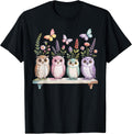 Cute Owl Lover Floral Butterfly Nature Aesthetic - Adult & Kids T-Shirts, Sweatshirts & Hoodies apparel design preview 1