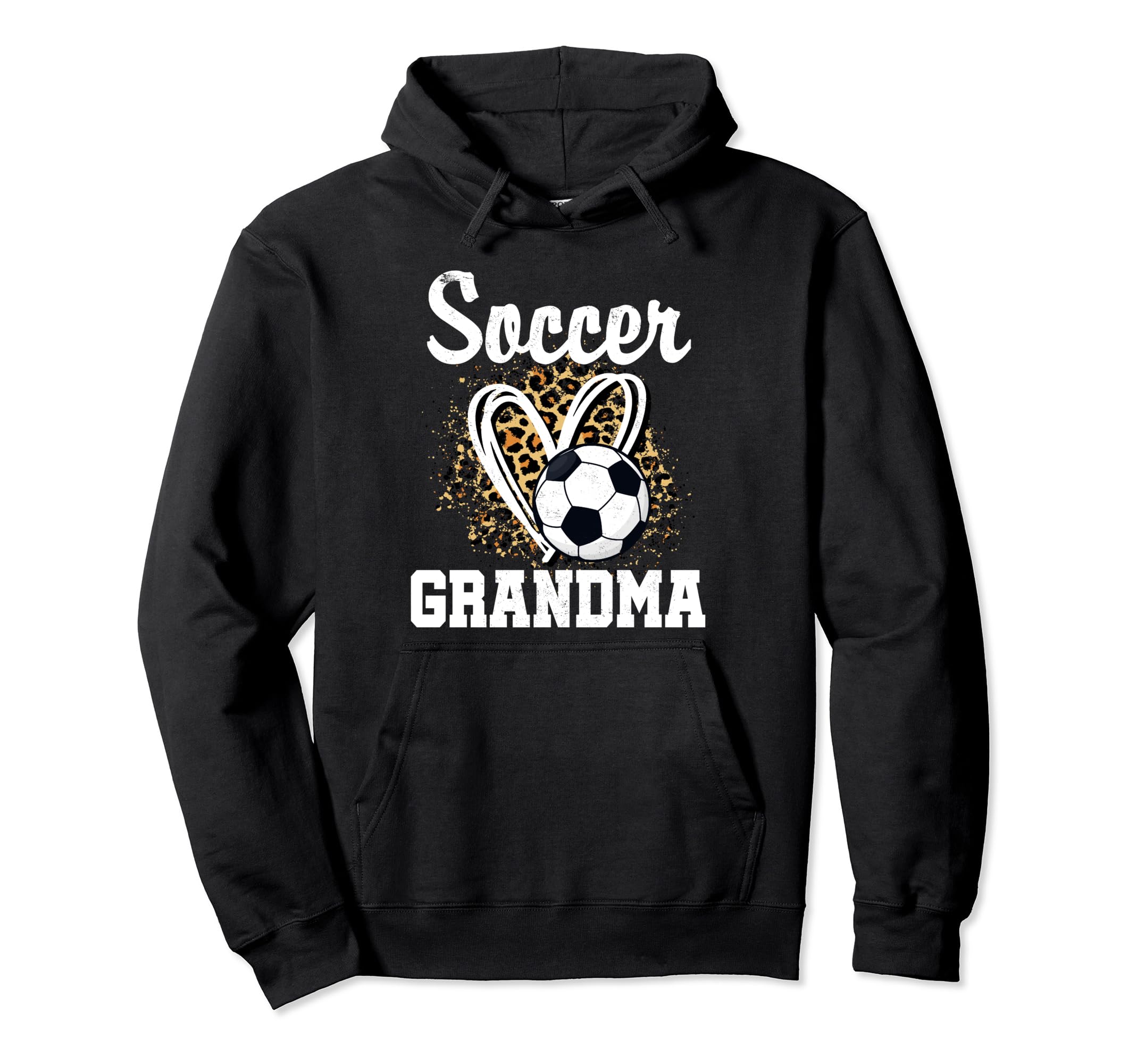 Soccer Grandma Leopard Heart Matching Hoodie - Unique Graphic Unisex - T-Shirt, Sweatshirt, Hoodie