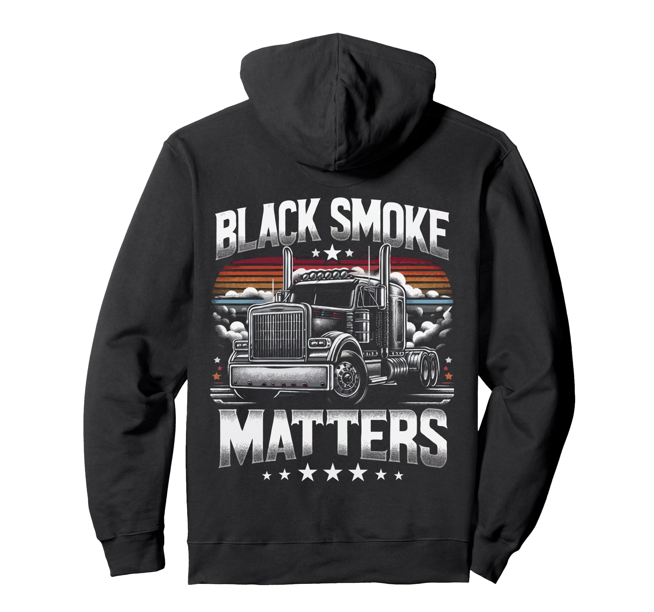 Truck Driver Black Dad Smoke Hoodie - Casual Everyday Wear for Adults - T-Shirt, Sweatshirt, Hoodie