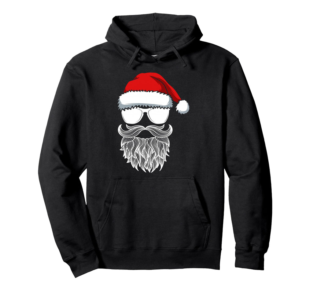 Bearded Dad Santa Claus Hat X Mas Hoodie - Custom Art Print for Adults - T-Shirt, Sweatshirt, Hoodie