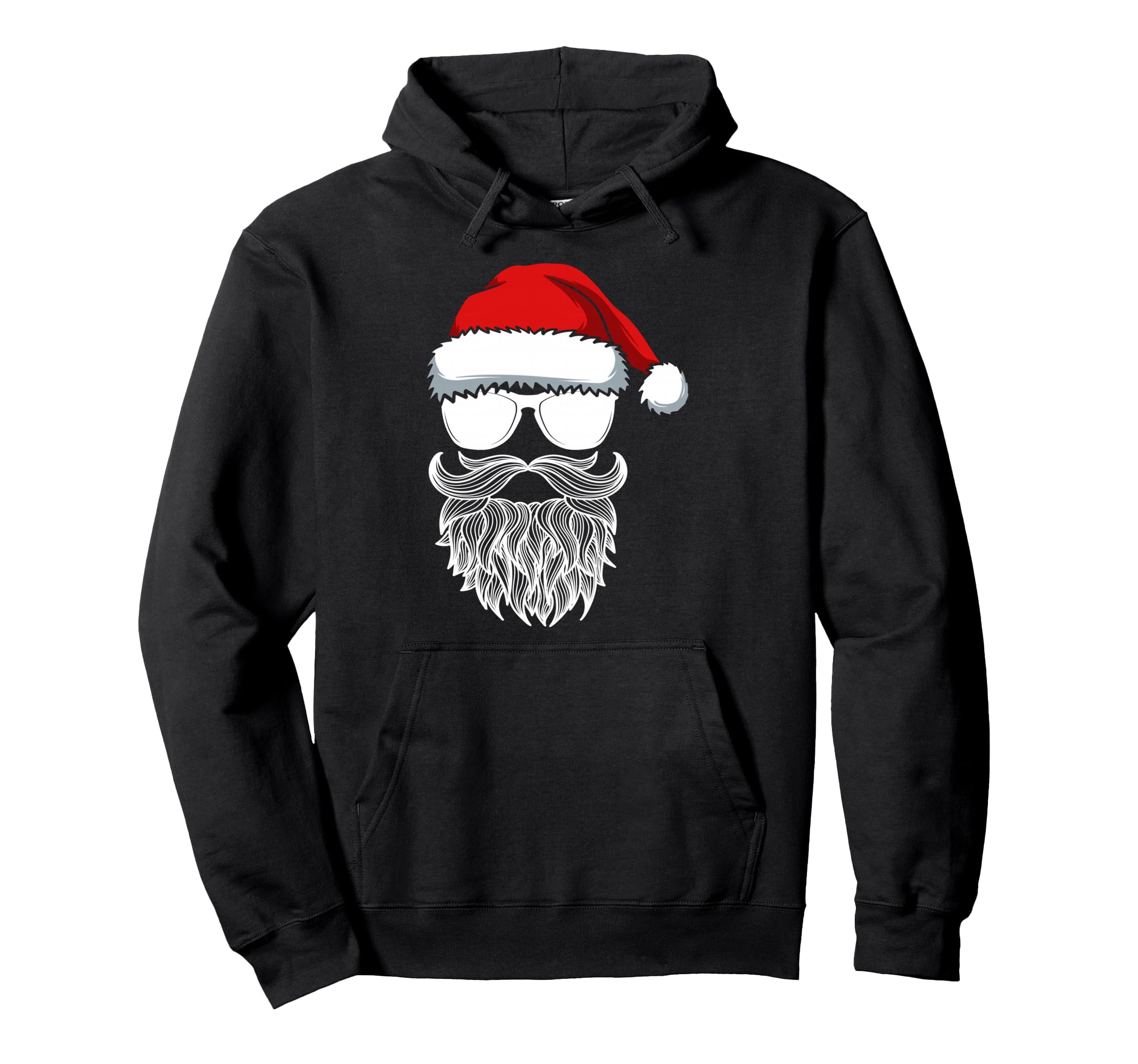 Bearded Dad Santa Claus Hat X Mas Hoodie - Custom Art Print for Adults - T-Shirt, Sweatshirt, Hoodie