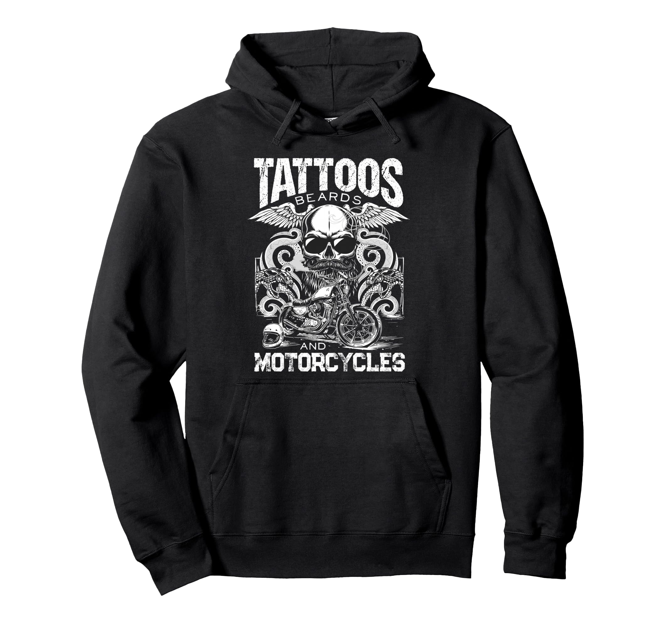 Tattoos Beards And Motorcycles Hoodie - Streetwear Style for Adults - T-Shirt, Sweatshirt, Hoodie
