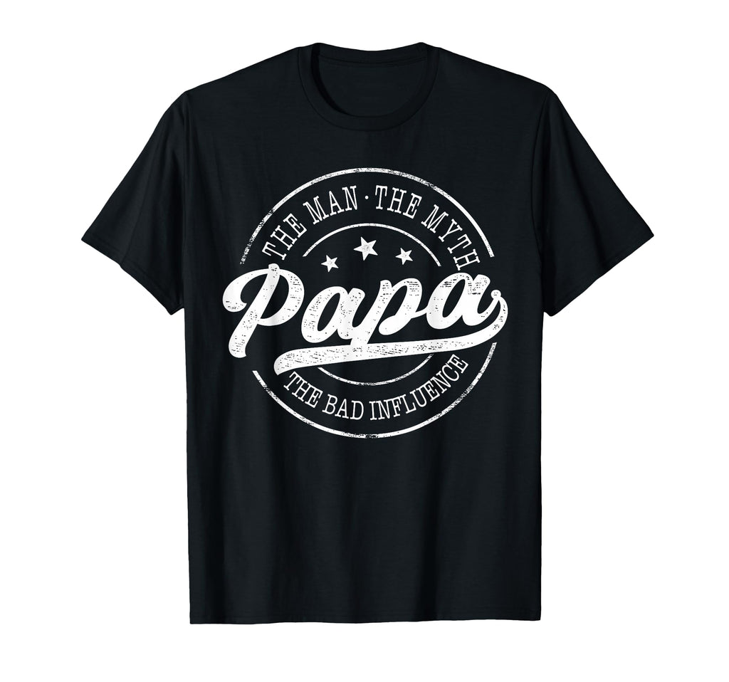 Papa Myth Bad Influence Emblem T-Shirt - Aesthetic Graphic for Adults - T-Shirt, Sweatshirt, Hoodie