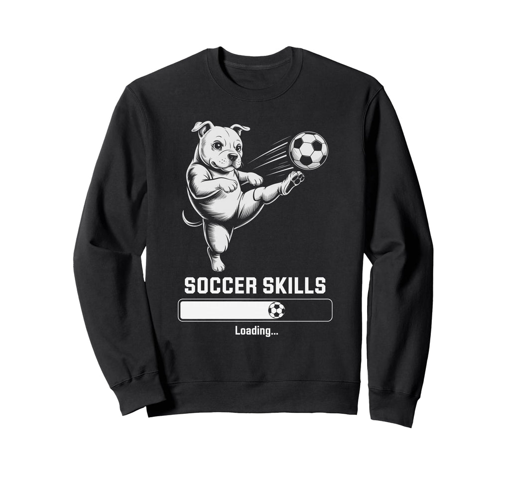 Soccer Pug Skills Loading Dog Sweatshirt - Minimalist Print for Adults - T-Shirt, Sweatshirt, Hoodie