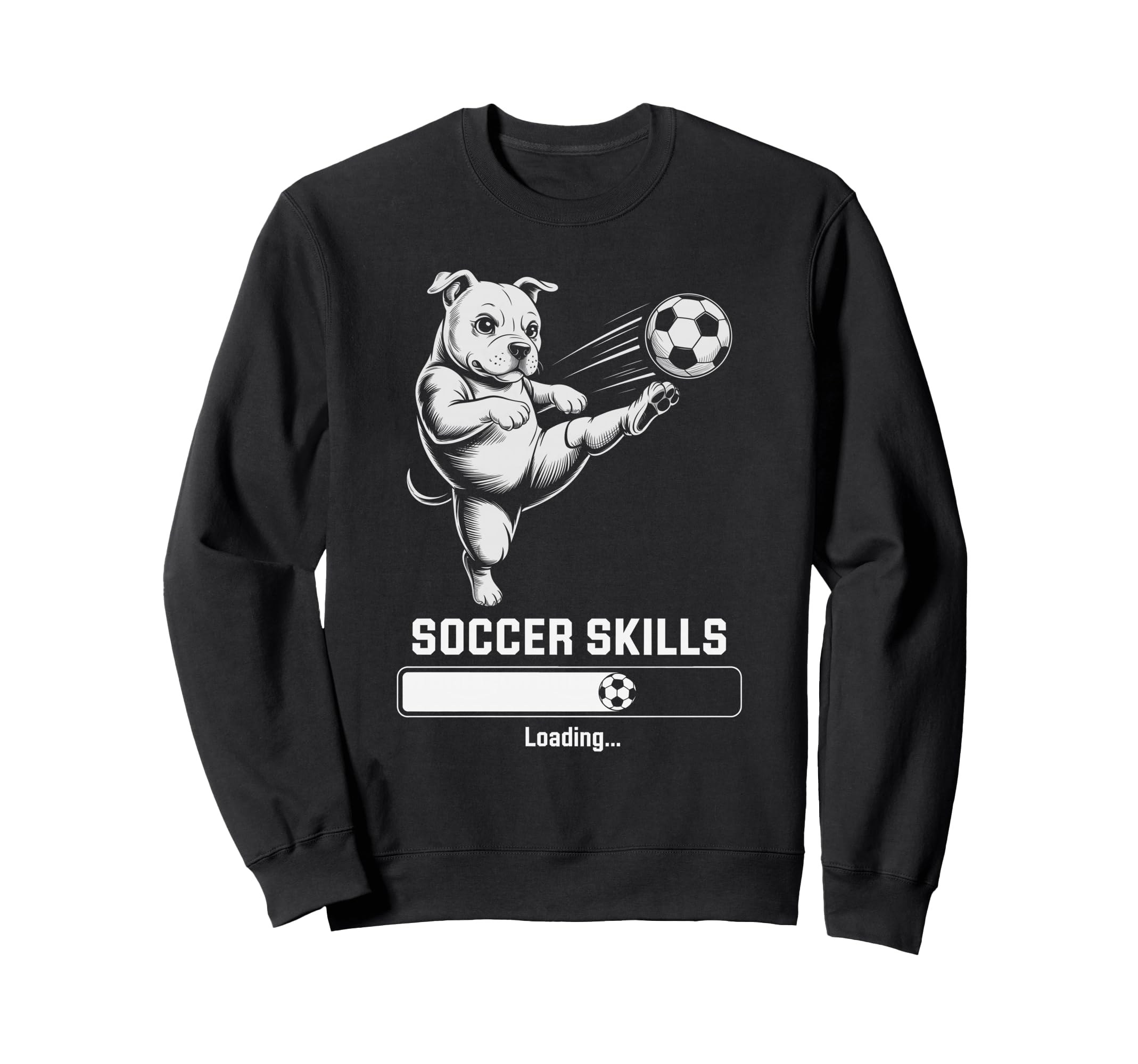Soccer Pug Skills Loading Dog Sweatshirt - Minimalist Print for Adults - T-Shirt, Sweatshirt, Hoodie