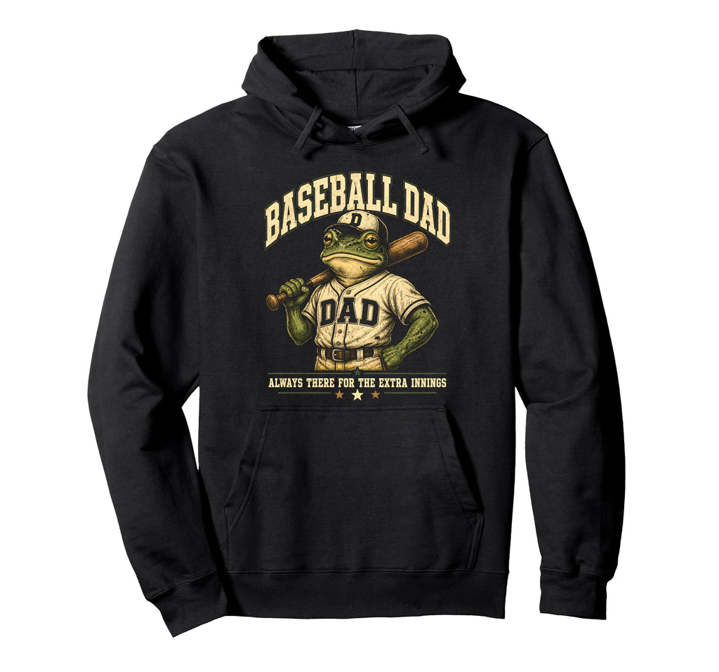 Funny Baseball Dad Frog Extra Innings Father Hoodie - Graphic Print Unisex - T-Shirt, Sweatshirt, Hoodie