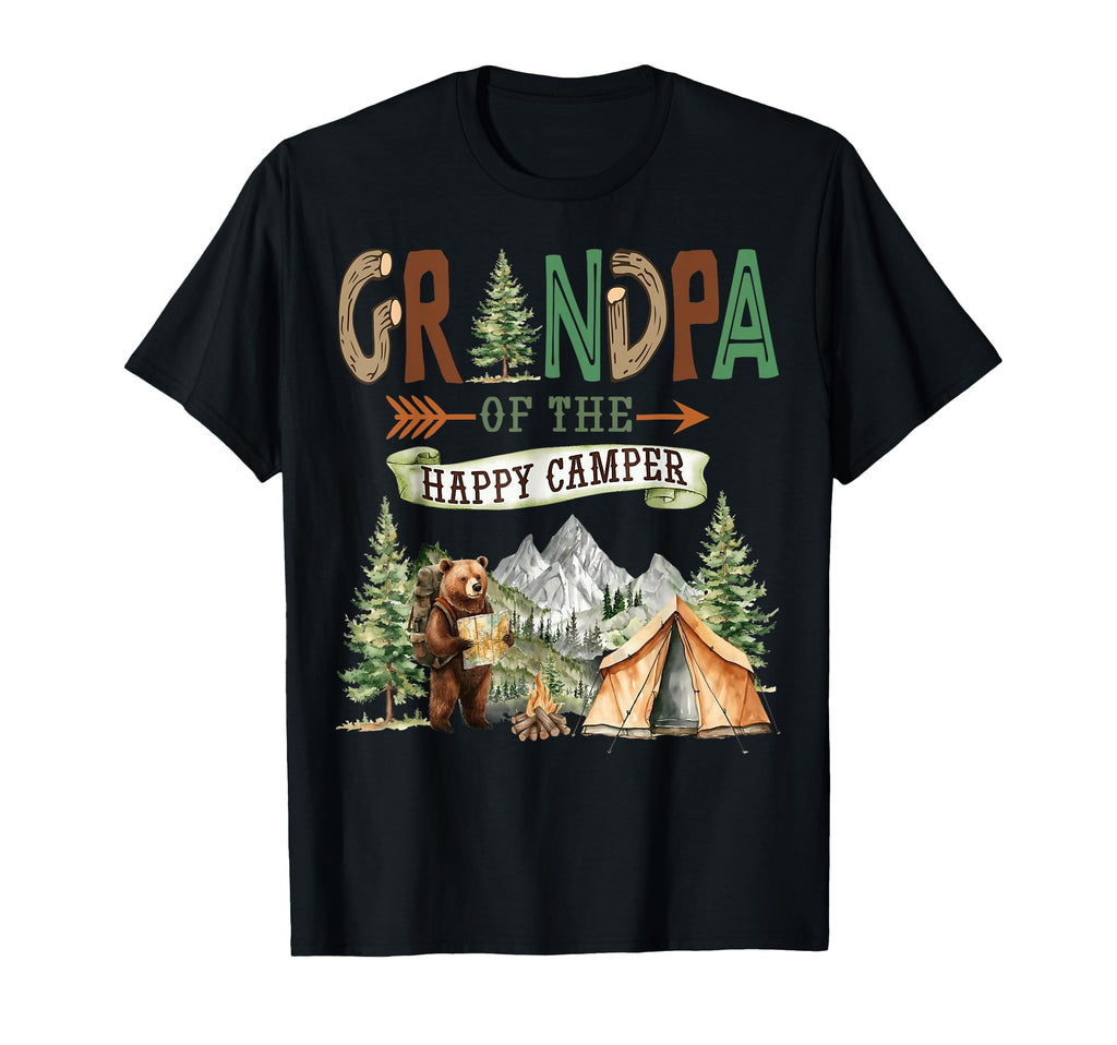 Grandpa Happy Camper First Birthday T-Shirt - Trendy Graphic for Adults - T-Shirt, Sweatshirt, Hoodie