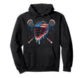 Patriotic American Flag Lacrosse Ice Hoodie - Casual Everyday Wear Unisex - T-Shirt, Sweatshirt, Hoodie