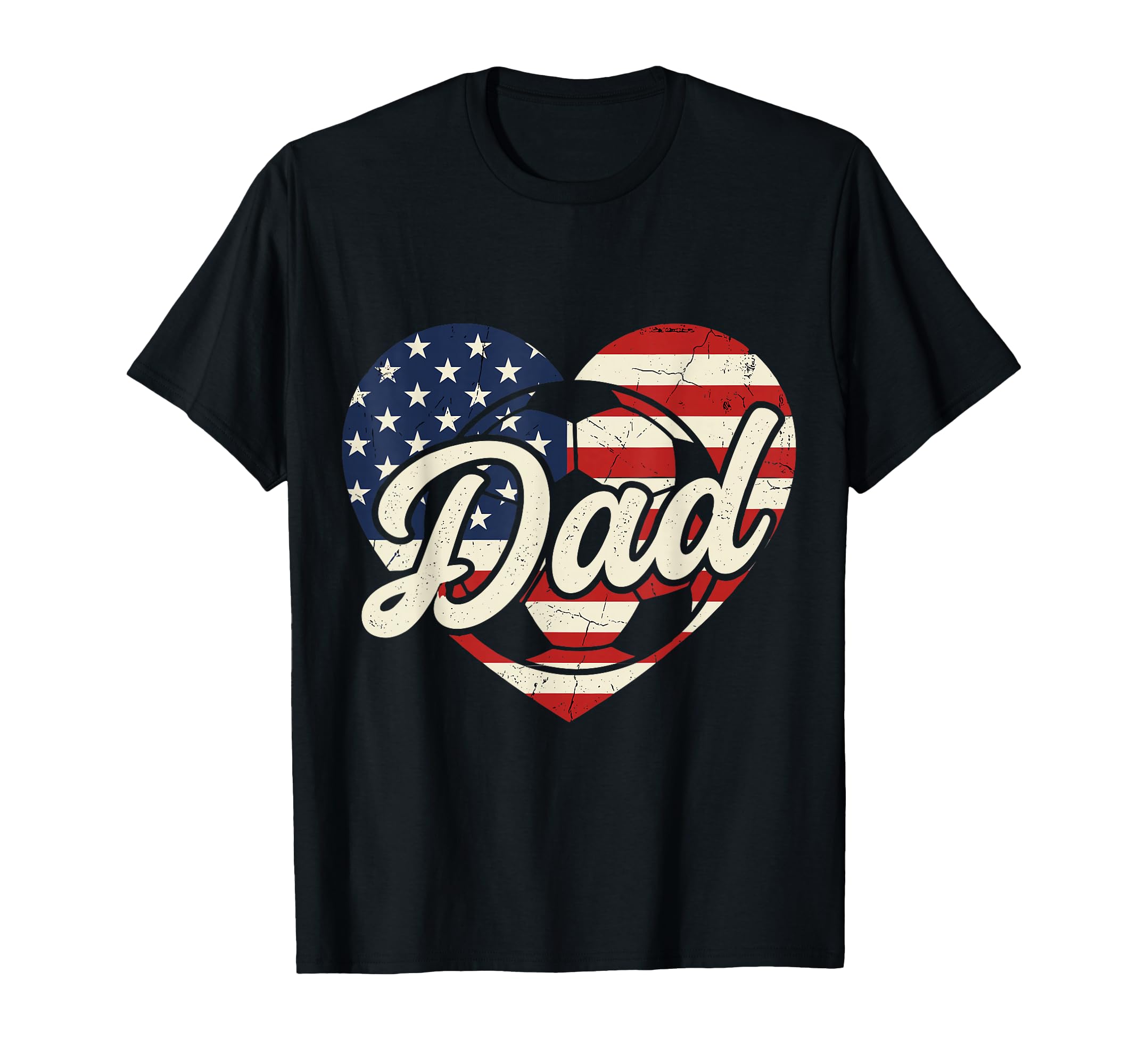 4Th July Soccer Dad Usa Flag Heart T-Shirt - Trendy Graphic for Adults - T-Shirt, Sweatshirt, Hoodie