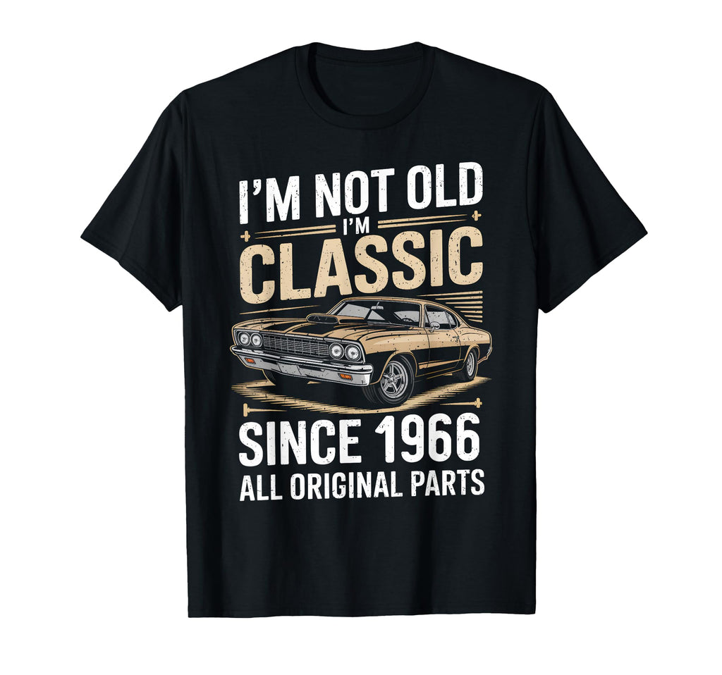 Funny 60Th Birthday Car 1966 T-Shirt - Aesthetic Graphic for Adults - T-Shirt, Sweatshirt, Hoodie
