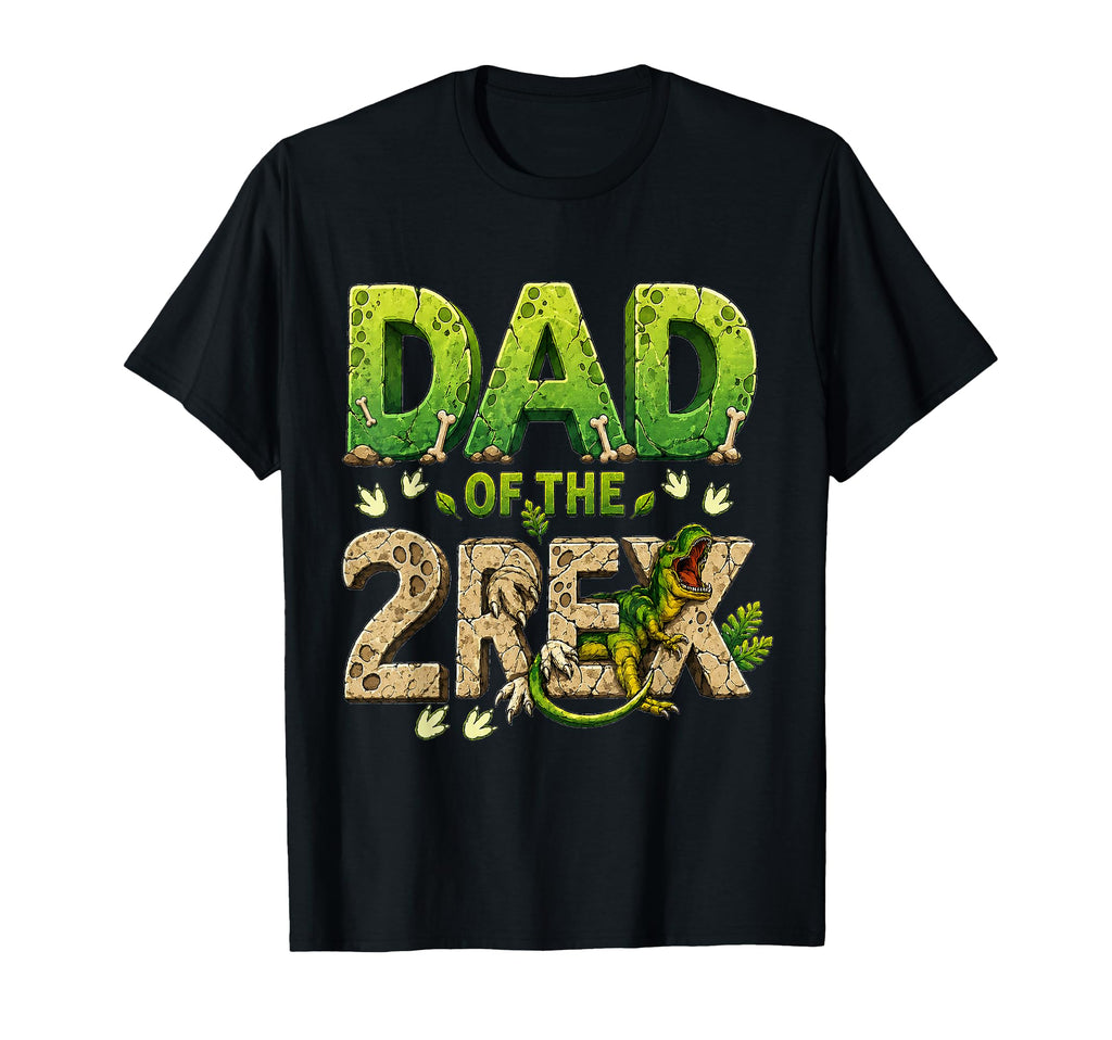 Dad Two Rex Birthday Dinosaur Family T-Shirt - Trendy Graphic Men Women - T-Shirt, Sweatshirt, Hoodie