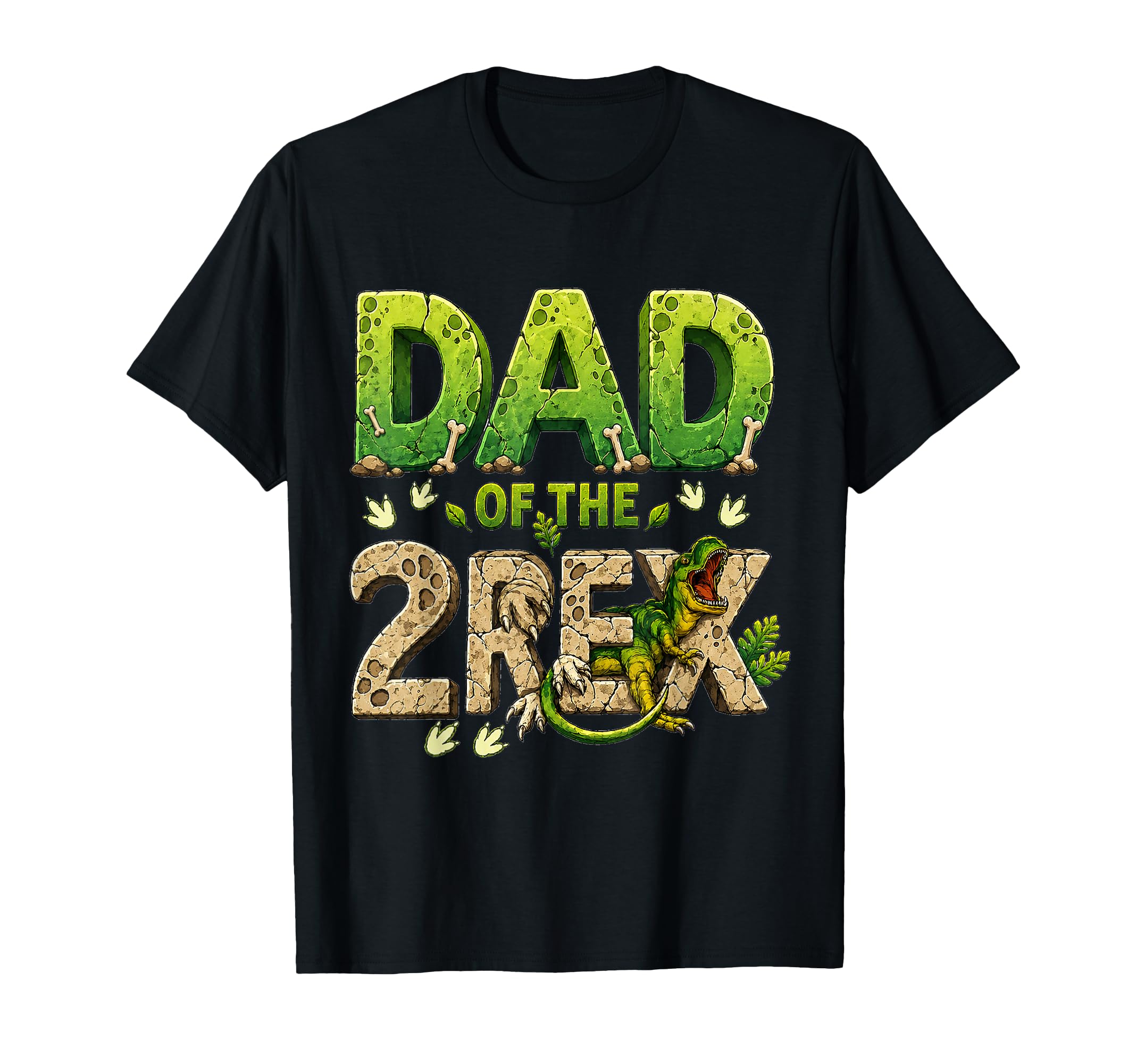 Dad Two Rex Birthday Dinosaur Family T-Shirt - Trendy Graphic Men Women - T-Shirt, Sweatshirt, Hoodie