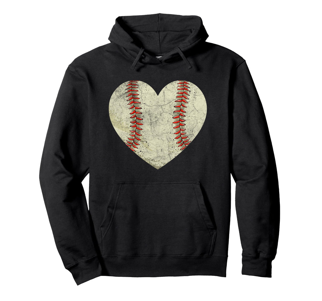 Baseball Heart Mom Dad Sports Player Hoodie - Fun Novelty Design for Adults - T-Shirt, Sweatshirt, Hoodie
