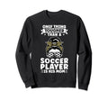 Soccer Player His Mom Messy Bun Sweatshirt - Custom Art Print Men Women - T-Shirt, Sweatshirt, Hoodie