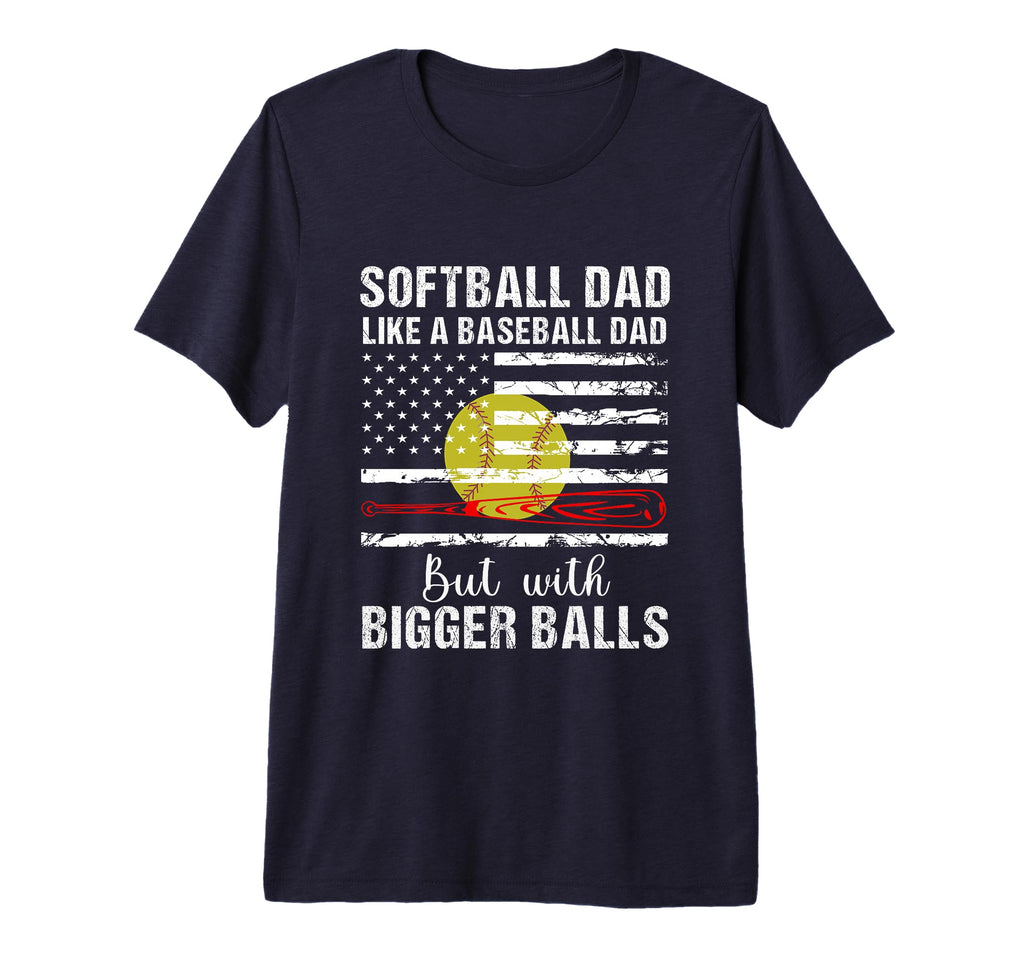 Softball Dad Like Baseball Dad Us Flag T-Shirt - Graphic Print for Adults - T-Shirt, Sweatshirt, Hoodie