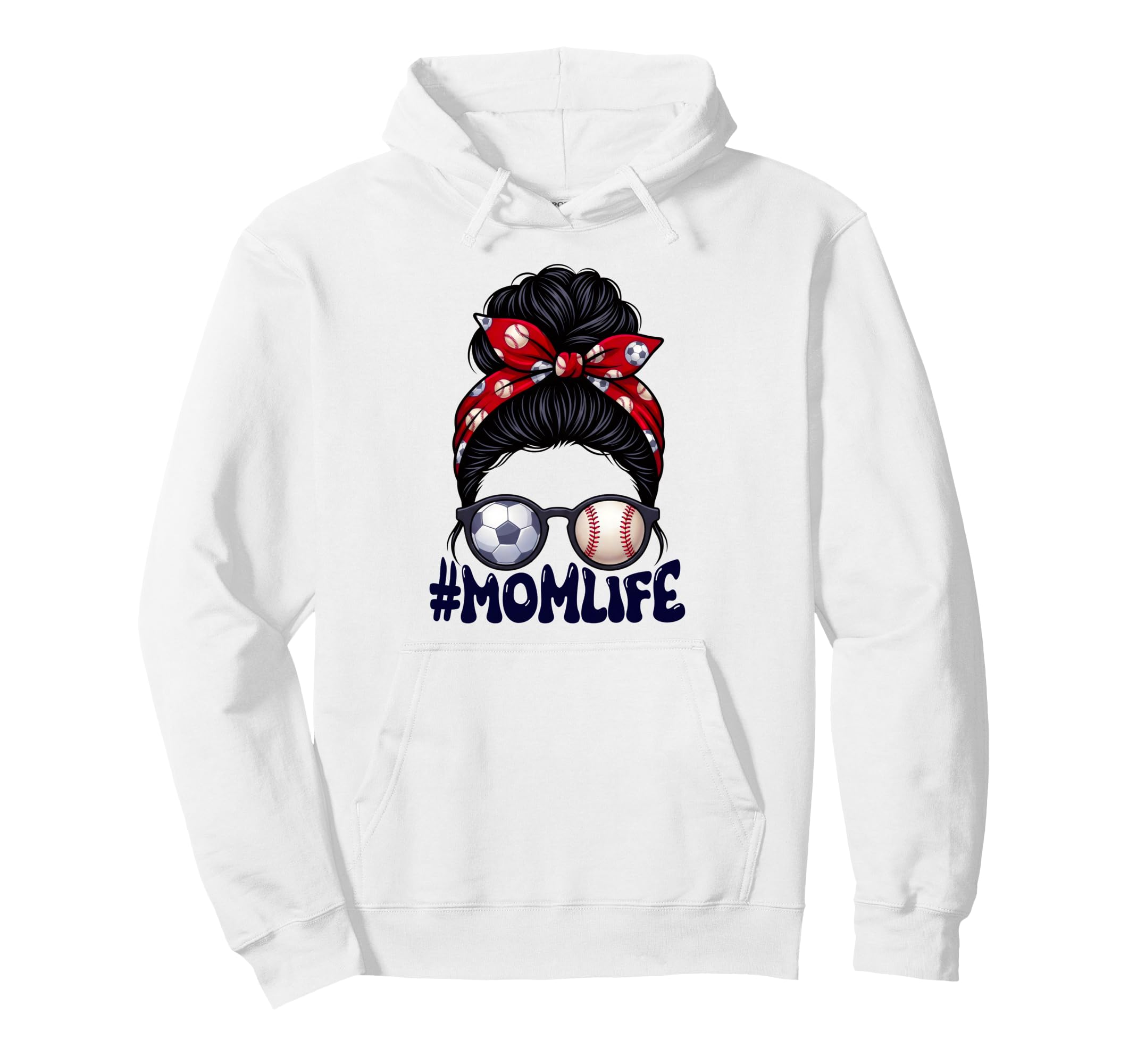 Mom Life Soccer Baseball Game Day Messy Hoodie - Unique Graphic Men Women - T-Shirt, Sweatshirt, Hoodie