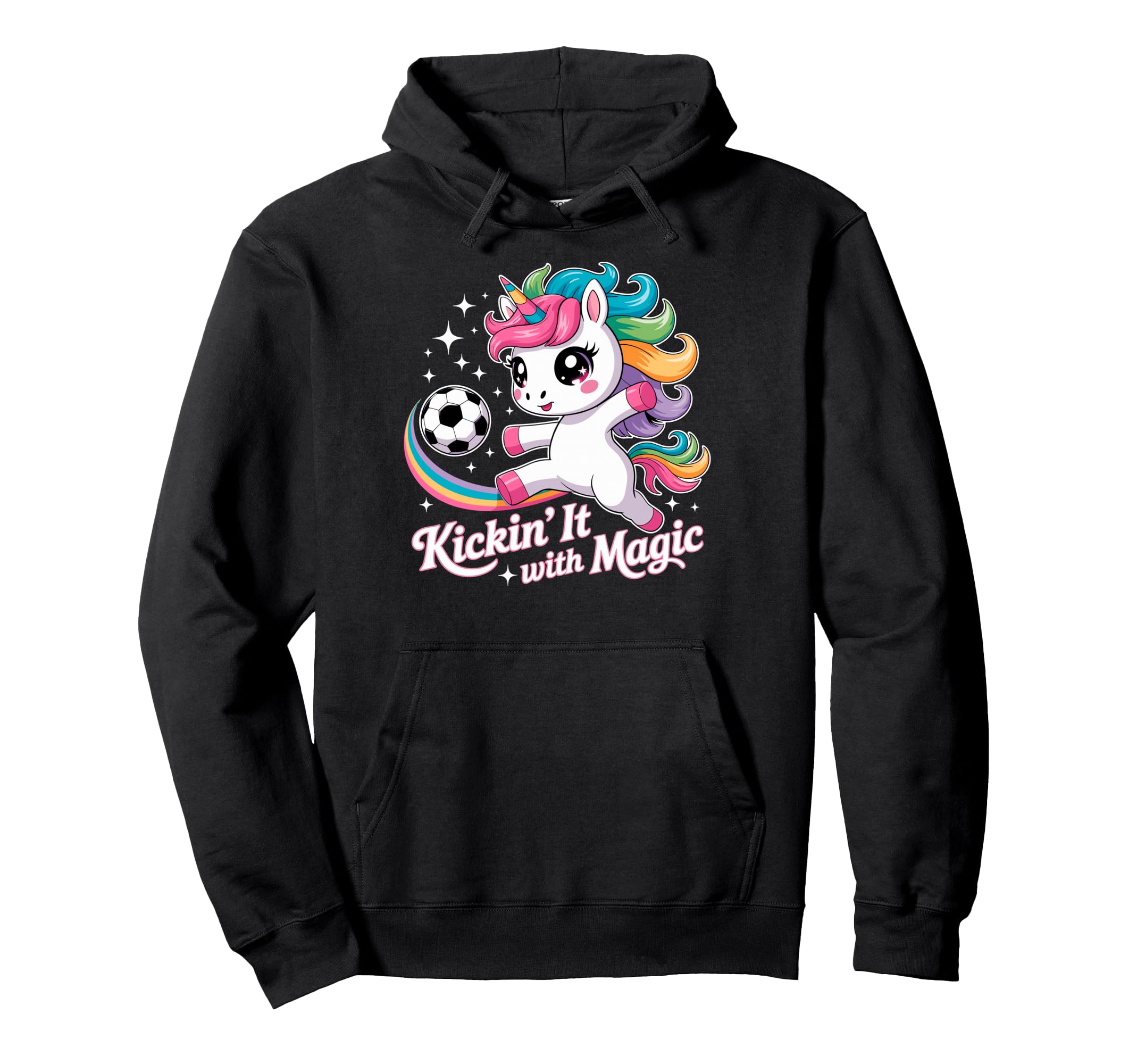 Unicorn Soccer Goalie Player Kickin Hoodie - Fun Novelty Design Men Women - T-Shirt, Sweatshirt, Hoodie